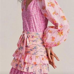 For Love Bell pink floral mini dress Size Small